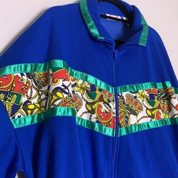 Vintage Haband Plus 3X Royal Flush Roman Ribbon Zip Up blue - Picture 2 of 5